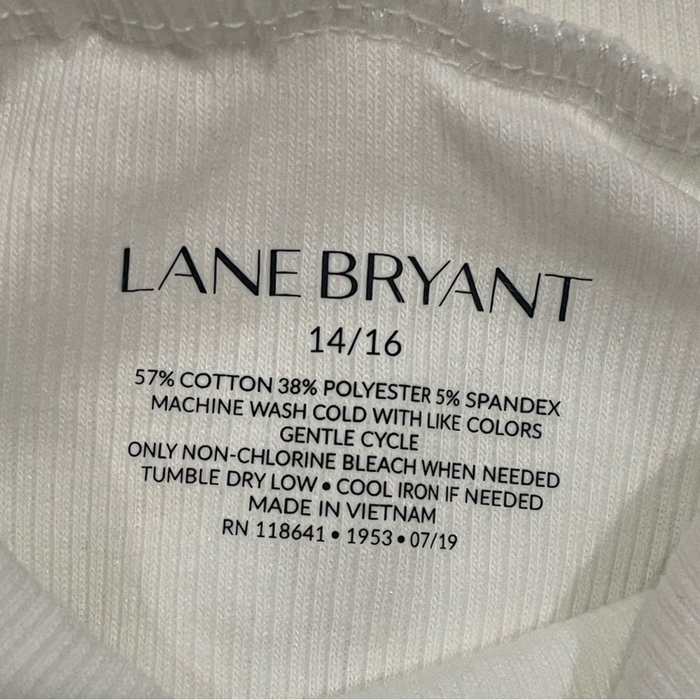 Lane Bryant Long Sleeve Turtleneck Ivory Plus Size 14/16 NEW - Picture 5 of 6